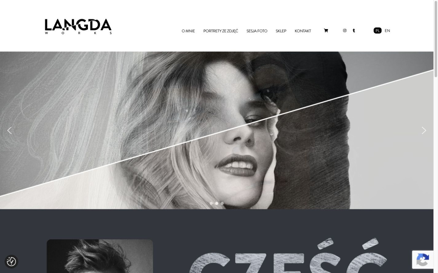 Langda Works — sekcja hero strony