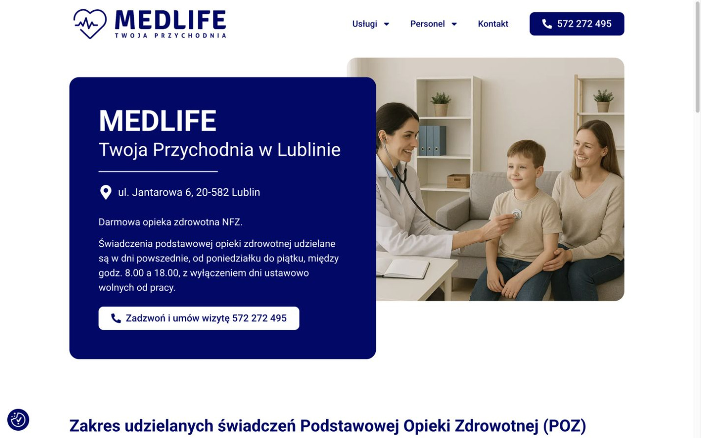 MedLife Lublin — sekcja hero strony