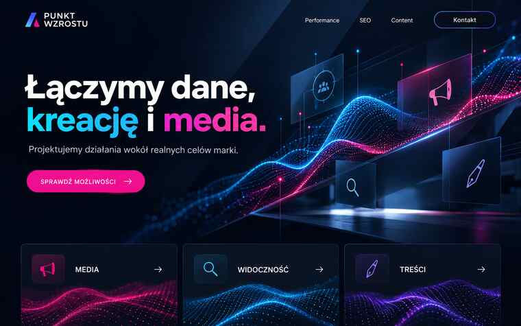 Przykładowy projekt strony agencji marketingowej — cyfrowy kierunek performance