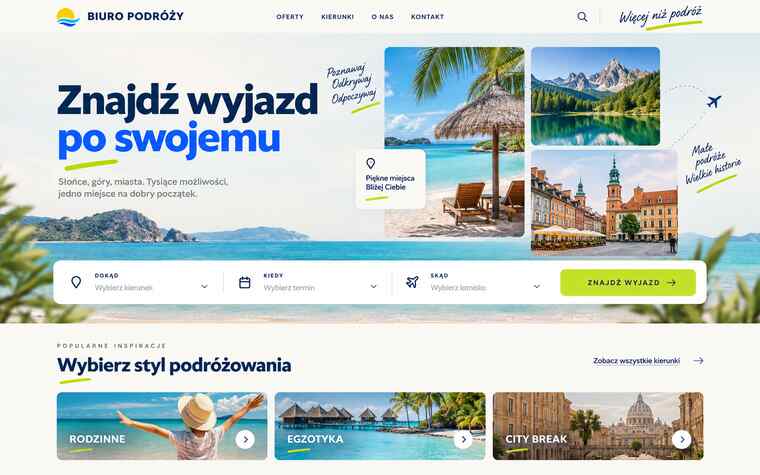 Przykładowy projekt modularnej strony multiagenta z wyszukiwarką wyjazdów