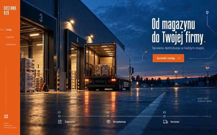 Koncepcja strony dystrybutora w dynamicznym stylu logistycznym