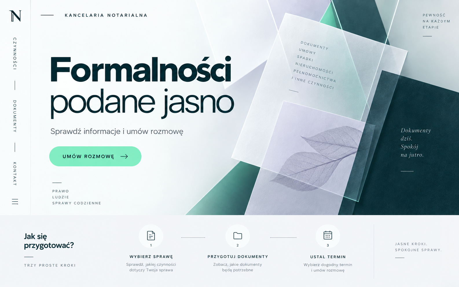 Koncepcja strony notariusza w nowoczesnym cyfrowym stylu informacyjnym