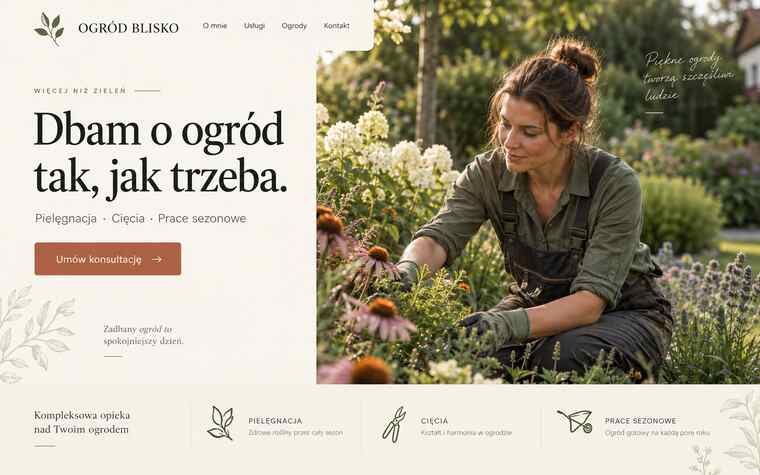 Koncepcja ciepłej strony ogrodnika jako osobistego eksperta