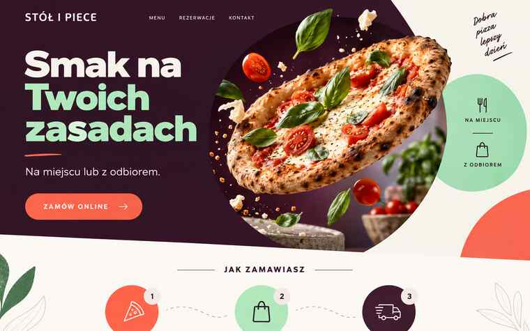 Poglądowa koncepcja cyfrowej strony kawiarni lub cukierni z zamówieniami online