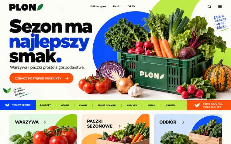 Koncepcja strony gospodarstwa ze sprzedażą sezonową w nowoczesnym cyfrowym stylu
