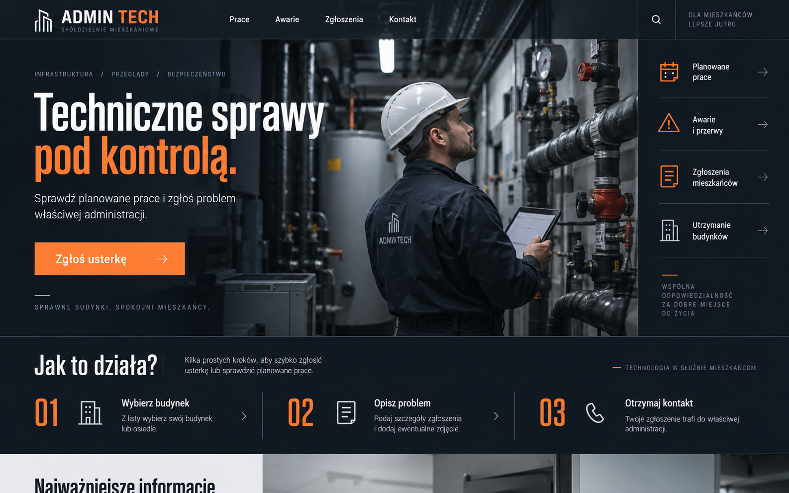 Koncepcja technicznej strony spółdzielni opartej na procesie obsługi